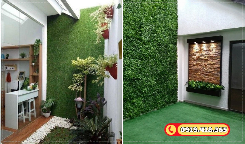 Những mảnh xanh tươi, sử dụng cỏ nhân tạo và tấm thảm