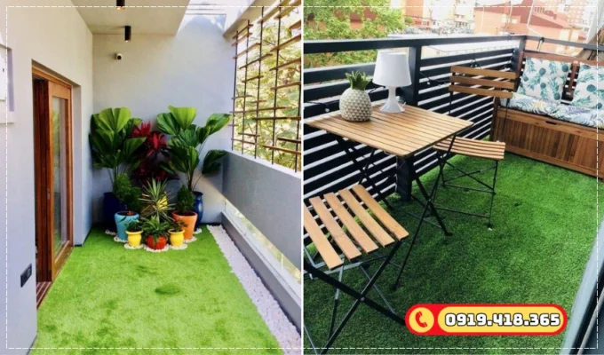 Góc nhỏ ban công đẹp mắt, tự nhiên khi kết hợp cùng những trang trí khác