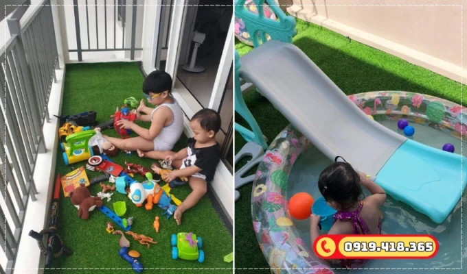 Thảm thoát nước tốt, khi sử dụng cho trẻ