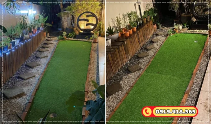 Cỏ nhân tạo tạo lối đi đẹp mắt