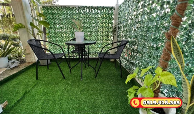 Thảm cỏ nhân tạo lát sàn nhà đẹp mắt