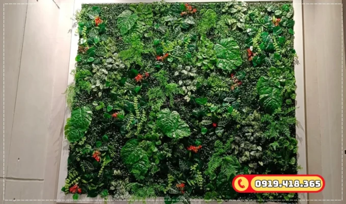 Tấm cỏ nhựa dán tường đẹp mắt, sang trọng