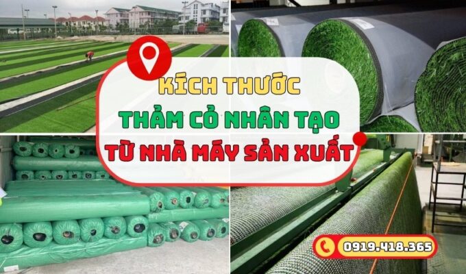 Kích thước thảm cỏ nhân tạo sân vườn, sân bóng là bao nhiêu