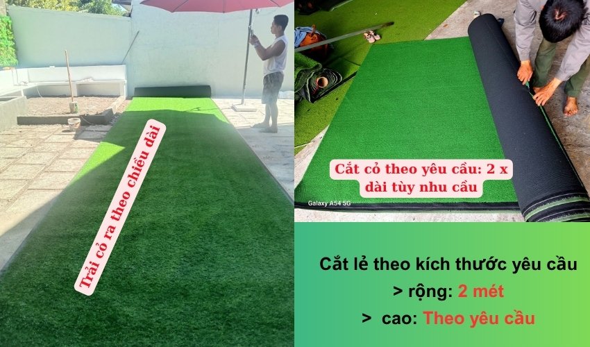 Cắt cỏ nhân tạo sân vườn theo yêu cầu