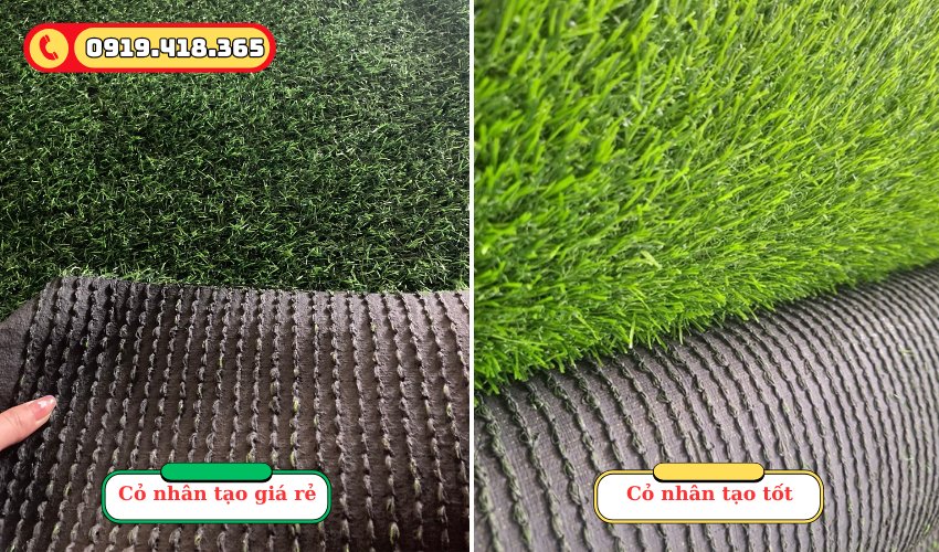 Phân biệt chất lượng cỏ nhân tạo nhanh chóng