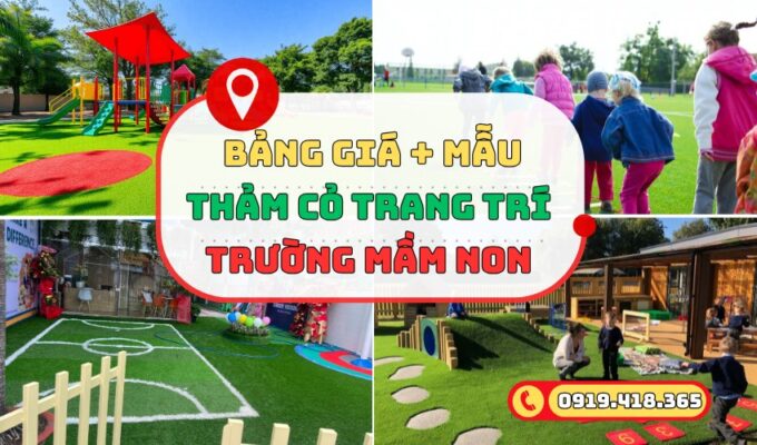 Thảm cỏ nhân tạo trang trí mầm non