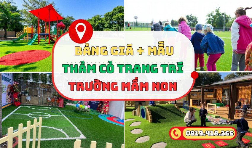 Thảm cỏ nhân tạo trang trí mầm non