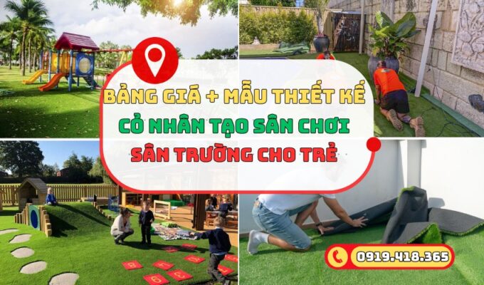 Thảm cỏ nhân tạo làm sân chơi cho trẻ trong và ngoài trời