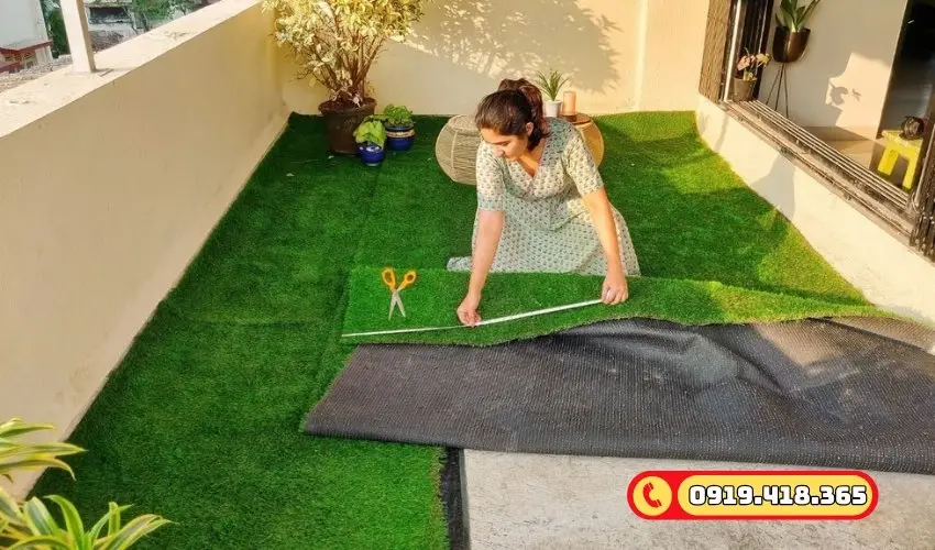 Hướng dẫn thi công cỏ nhân tạo ban công