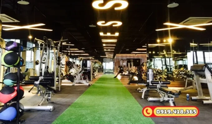 Cỏ nhân tạo phòng GYM với khả năng thoát nước nhanh, luôn khô thoáng