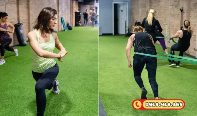 Cỏ nhân tạo phòng GYM giúp bảo vệ khớp, giảm áp lực lên chân khi luyện tập.