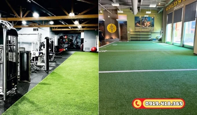 Thiết kế phòng GYM Đa dạng với thảm cỏ nhân tạo