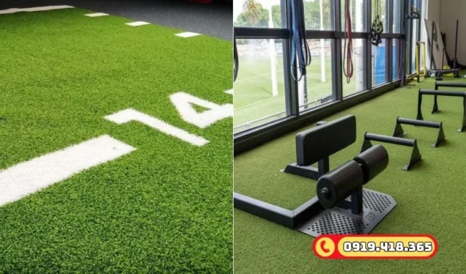 Cỏ nhân tạo cao cấp cho phòng tập GYM, tuổi thọ lên tới 10 năm.