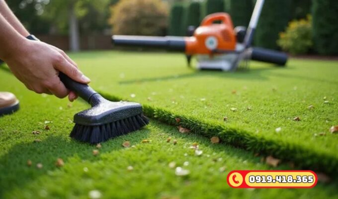Sử dụng bàn chà để làm sạch những vết bẩn khó xử lý