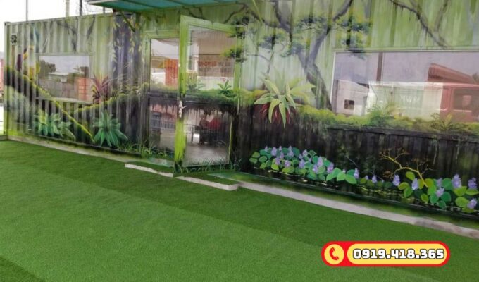 Trải sân vườn cho nhà container ngoài trời