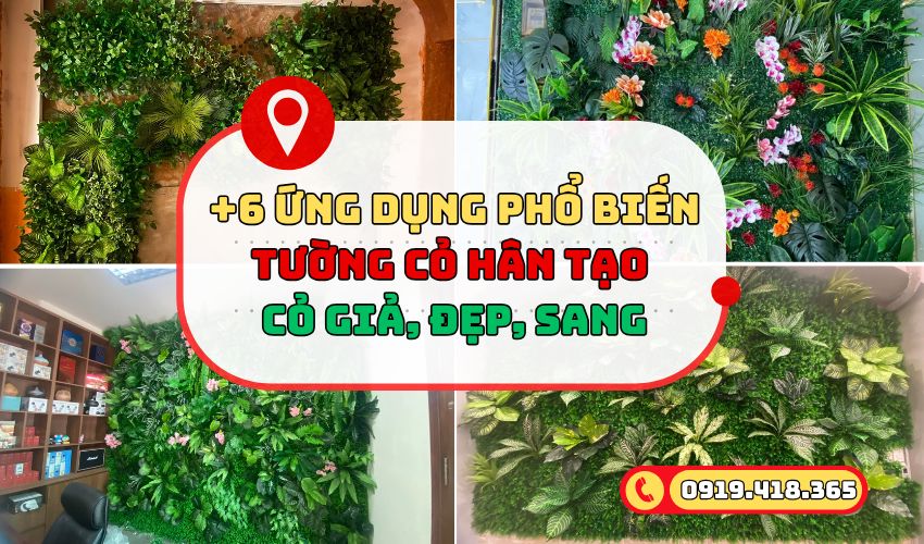 Bảng giá và những ứng dụng thảm cỏ nhân tạo trang trí tường
