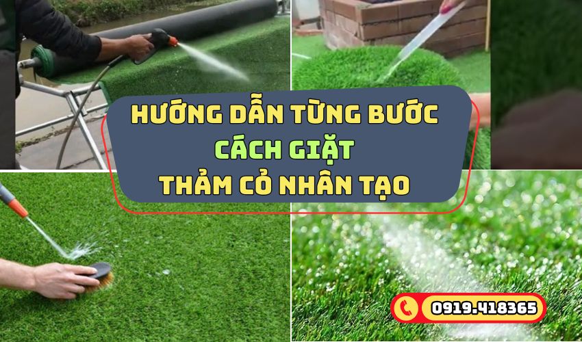 Hướng dẫn cách giặt thảm cỏ nhân tạo đúng cách