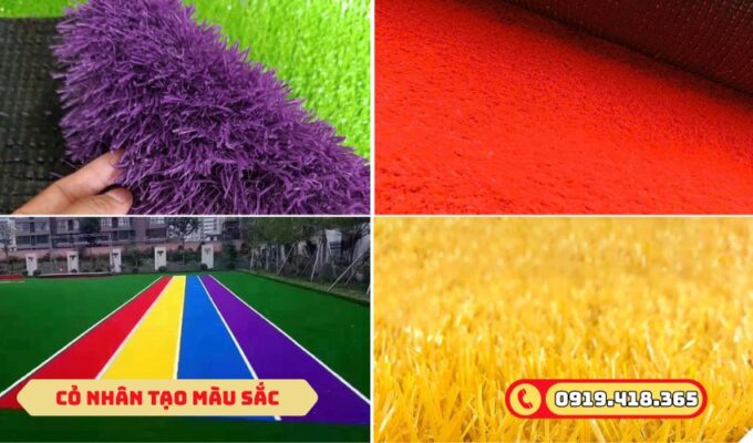 Cỏ nhân tạo màu sắc, đa dạng cho trang trí
