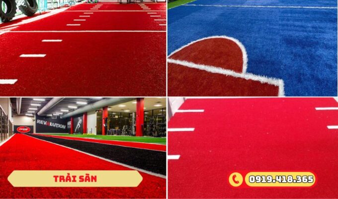 Sân sàn tập đẹp mắt với cỏ màu đỏ