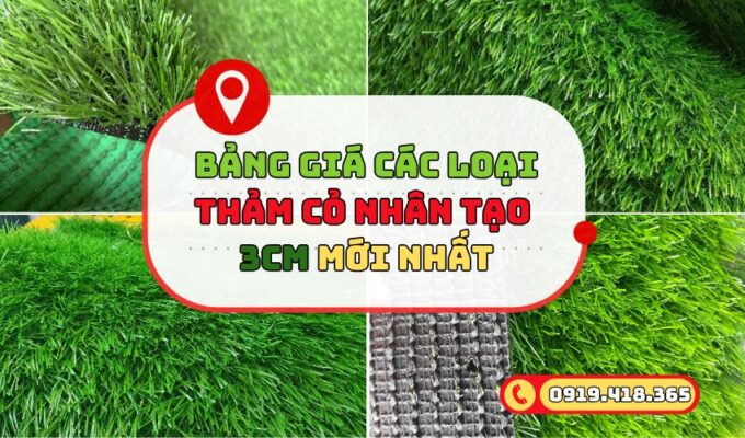 Bảng giá các loại thảm cỏ nhân tạo sân vườn 3cm